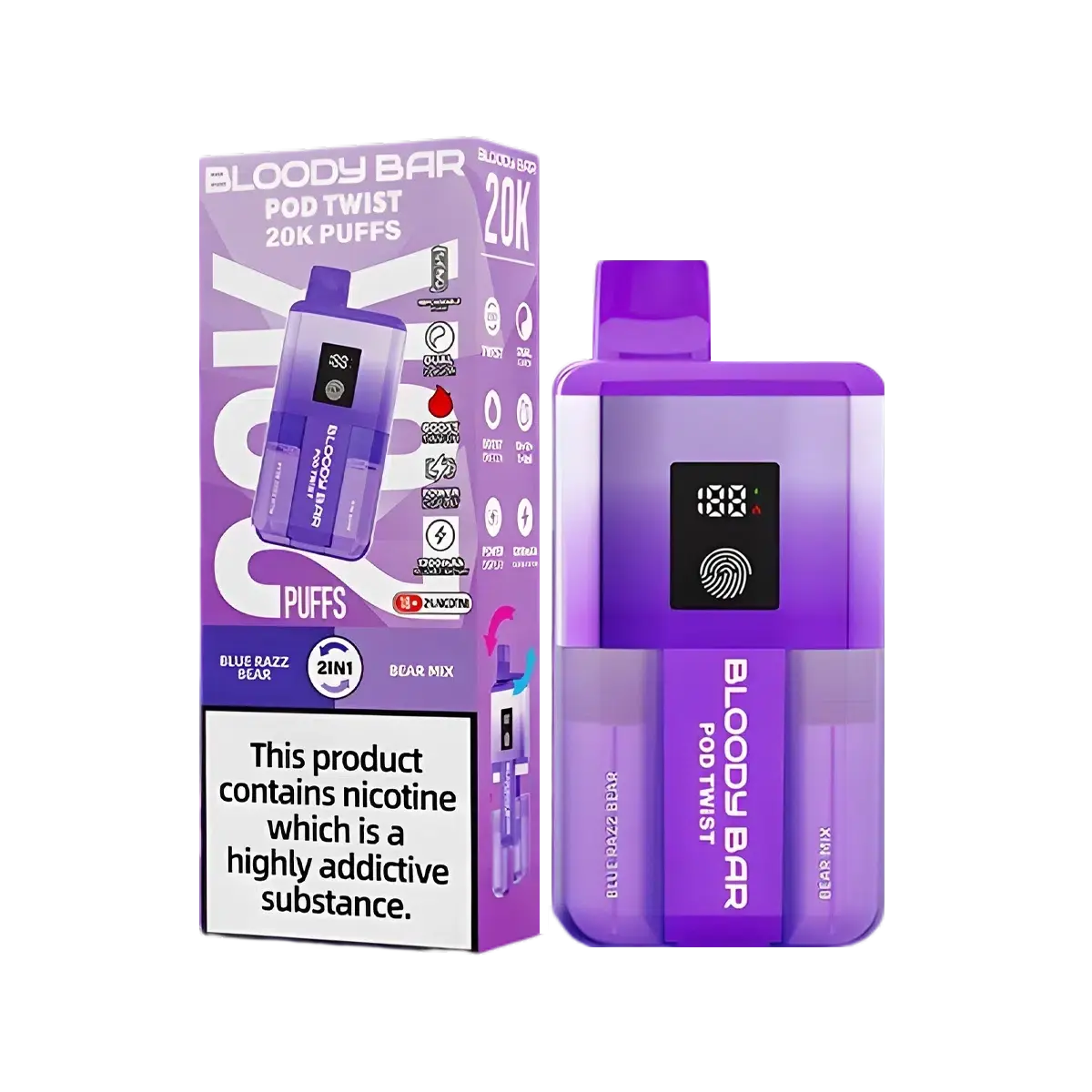 Bloody Bar Pod Twist 20K Vape Kit By Bloody Mary - Image 2