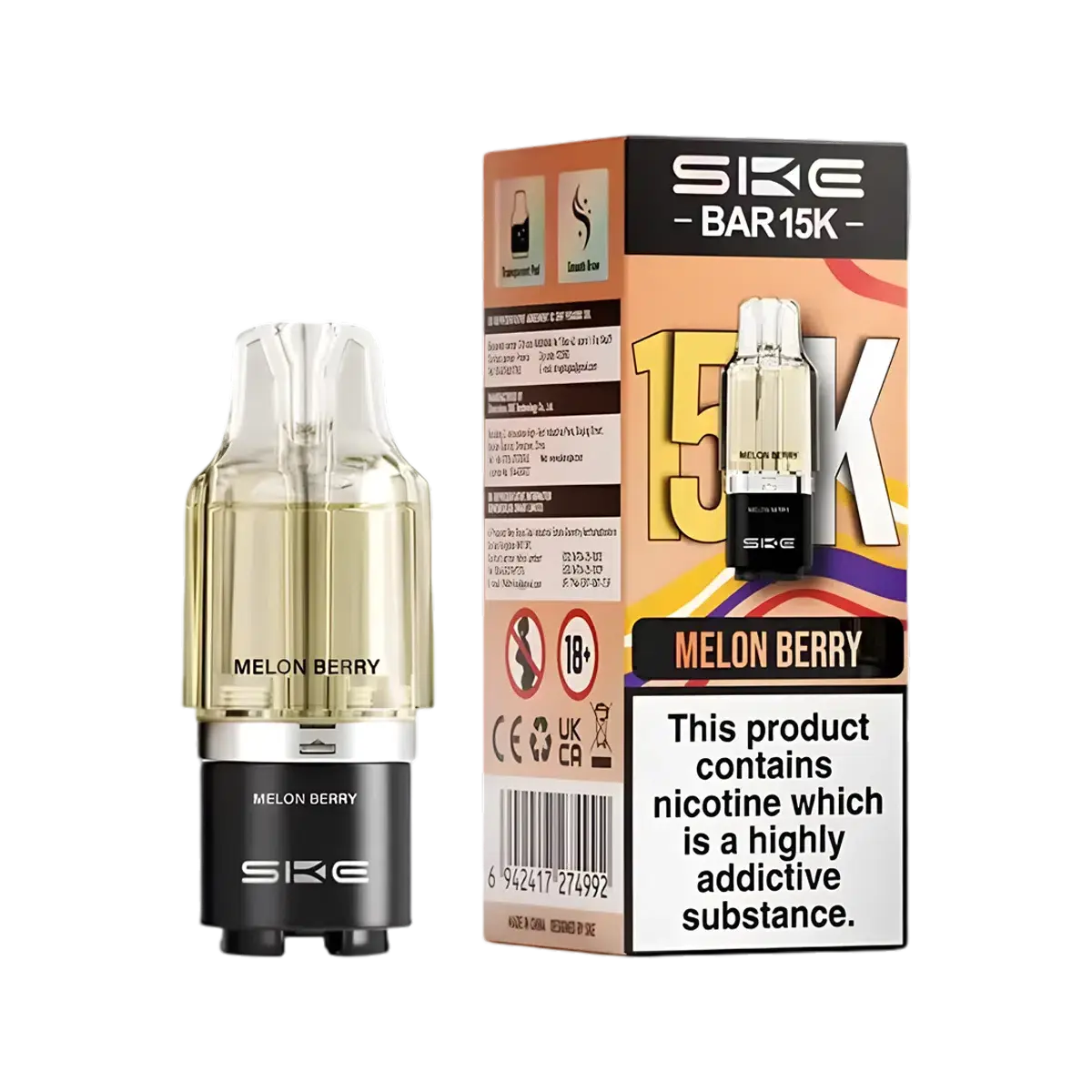 SKE Bar 15K Prefilled Pod and Container Tank